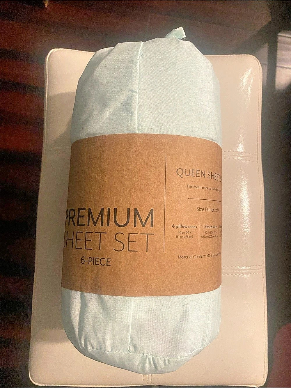 Queen Sheet Set 6-Piece Premium Sheet Set White Queen Like New